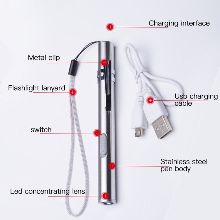 USB Rechargeable LED Penlight Torch by HitMyNeed