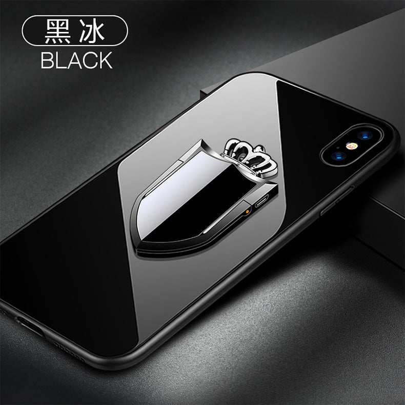 USB Rechargeable Phone Ring Lighter and Stand black by HitMyNeed