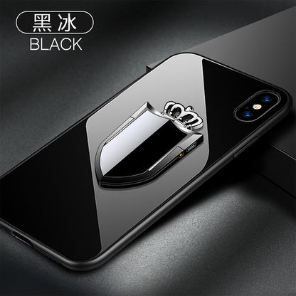 USB Rechargeable Phone Ring Lighter and Stand black by HitMyNeed