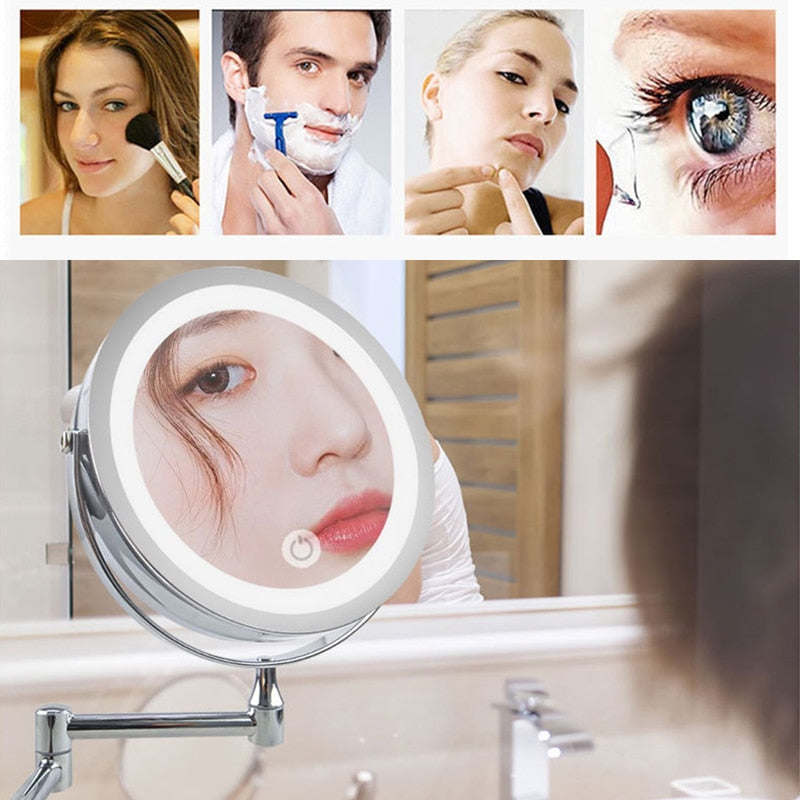USB Rechargeable Wall Mounted Bathroom Mirror by HitMyNeed