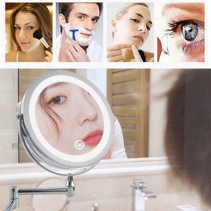 USB Rechargeable Wall Mounted Bathroom Mirror by HitMyNeed