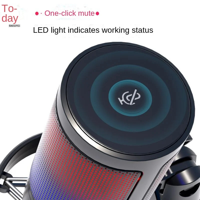 USB RGB Hypercardioid Microphone for PC & Mac by HitMyNeed