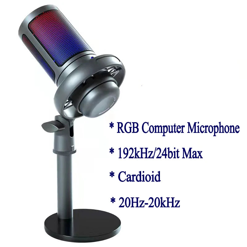 USB RGB Hypercardioid Microphone for PC & Mac by HitMyNeed
