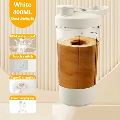 USB Self-Stirring Shaker Cup for Protein & Shakes white by HitMyNeed