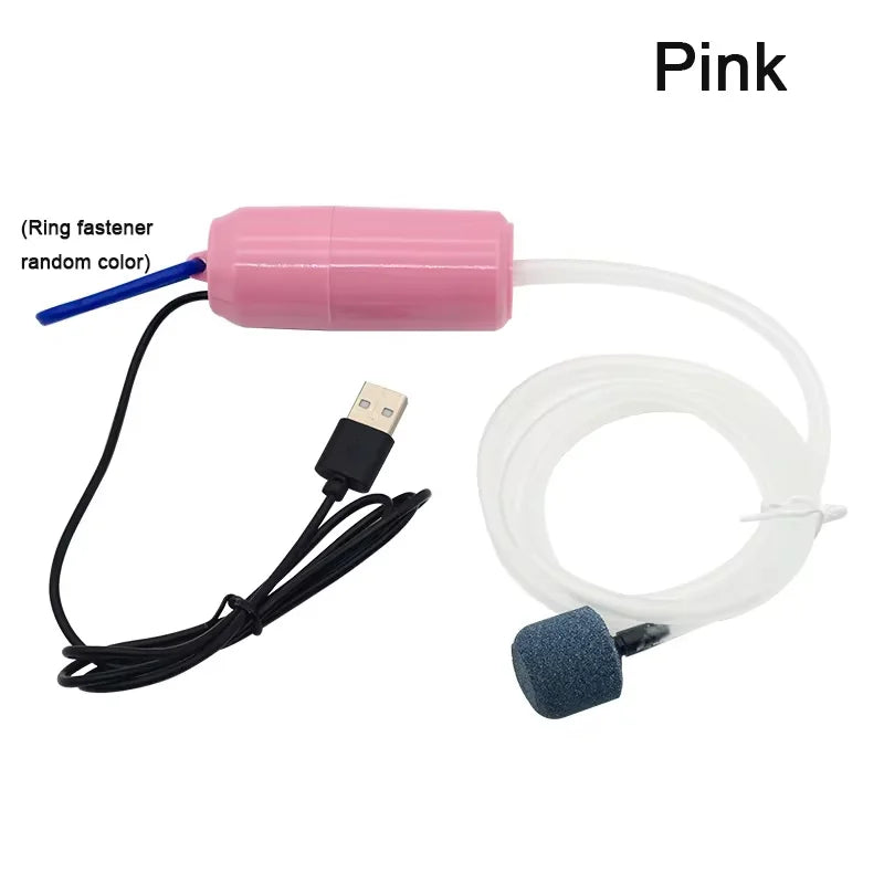 USB Silent Aquarium Air Pump Mini Oxygenator 5V pink by HitMyNeed
