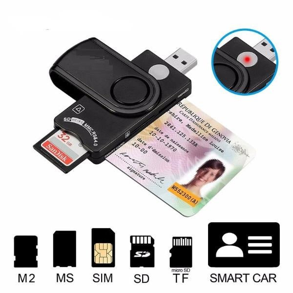 USB Smart Card & Memory Card Reader CAC Compatible by HitMyNeed