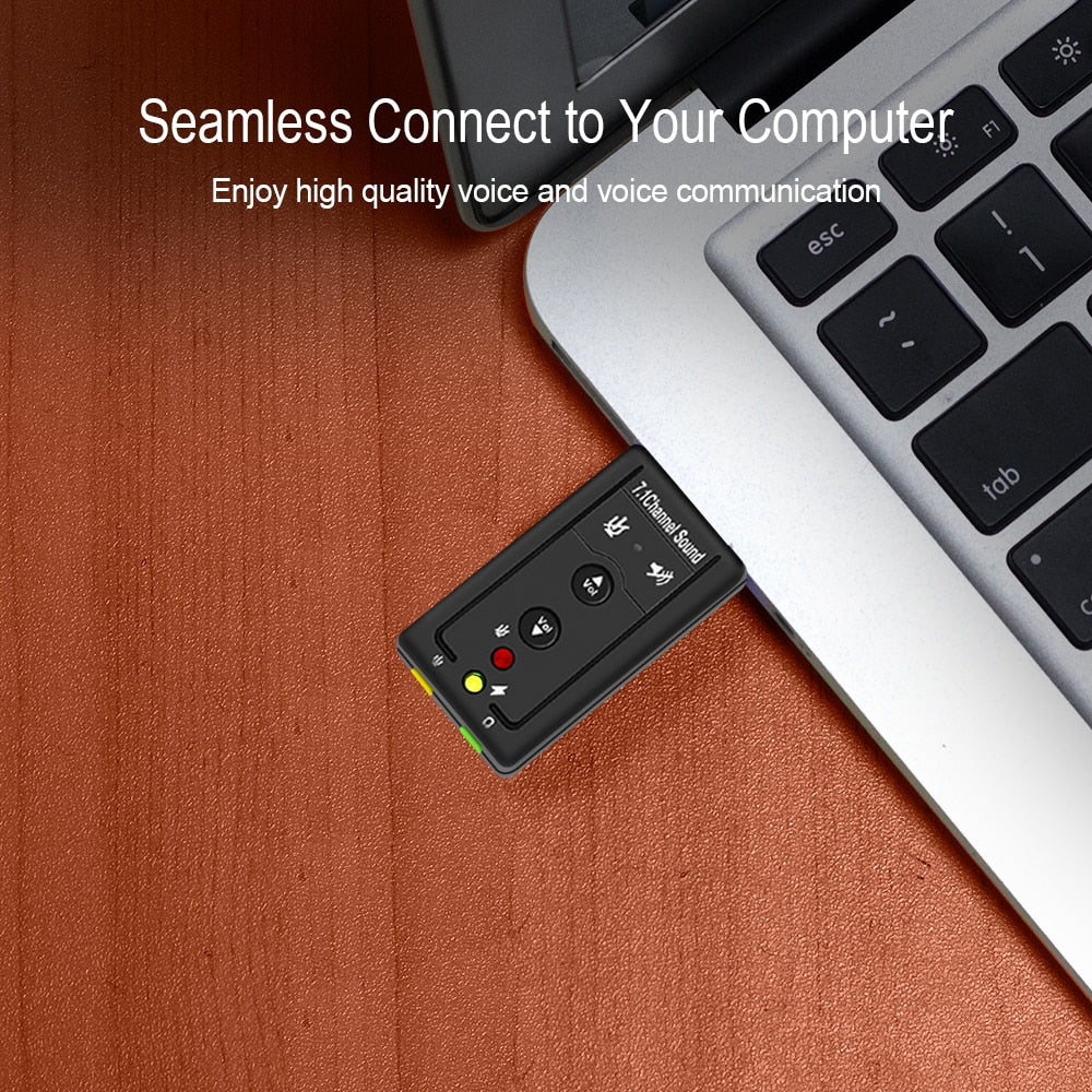 USB Sound Card Adapter with Virtual 7.1 Audio by HitMyNeed