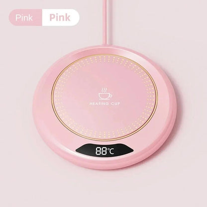 USB Thermostatic Heating Coaster with 3 Heat Levels pink by HitMyNeed
