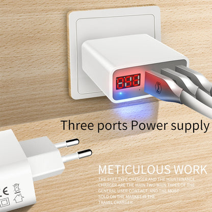 USB Wall Charger with 3 Ports and LED Display by HitMyNeed