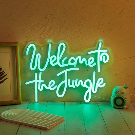 USB Welcome to the Jungle Neon Sign, 31.5 x 23.5cm by HitMyNeed