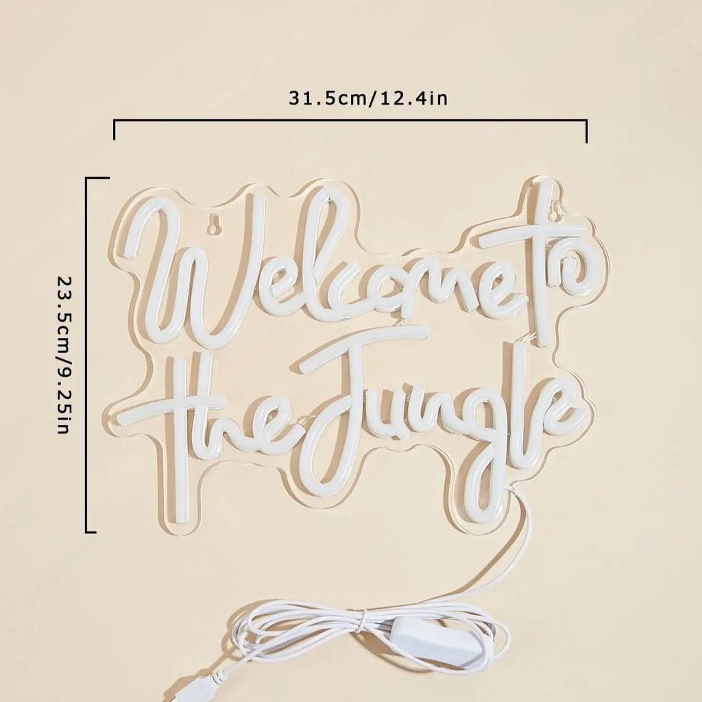 USB Welcome to the Jungle Neon Sign, 31.5 x 23.5cm by HitMyNeed