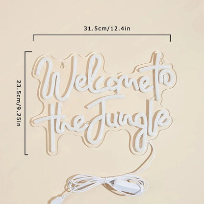 USB Welcome to the Jungle Neon Sign, 31.5 x 23.5cm by HitMyNeed
