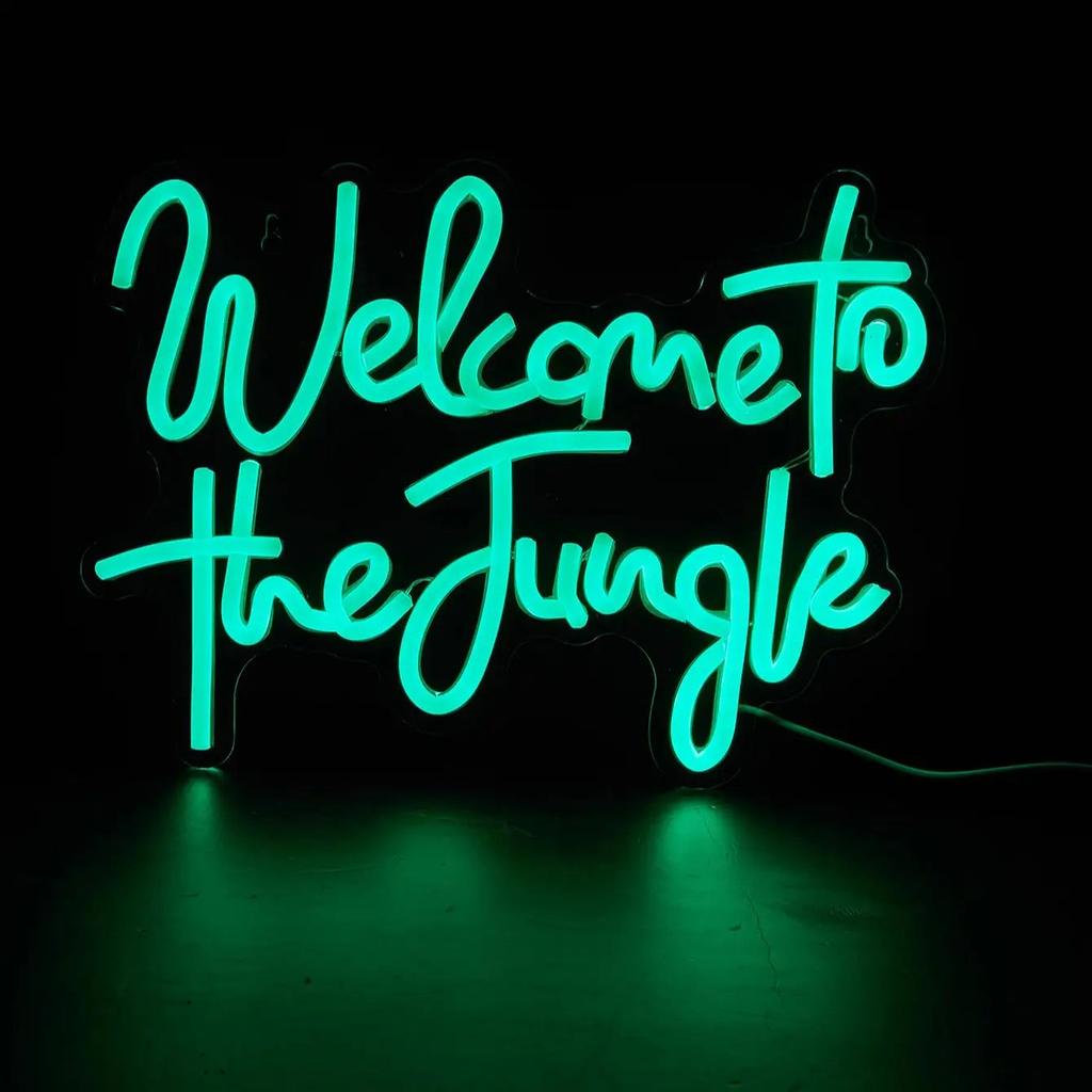 USB Welcome to the Jungle Neon Sign, 31.5 x 23.5cm by HitMyNeed