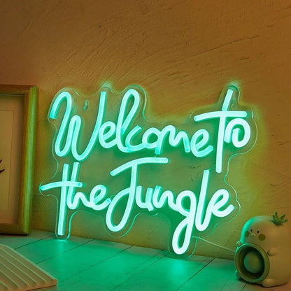 USB Welcome to the Jungle Neon Sign, 31.5 x 23.5cm by HitMyNeed