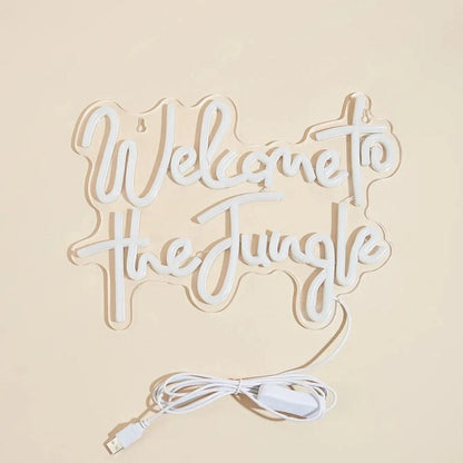 USB Welcome to the Jungle Neon Sign, 31.5 x 23.5cm by HitMyNeed