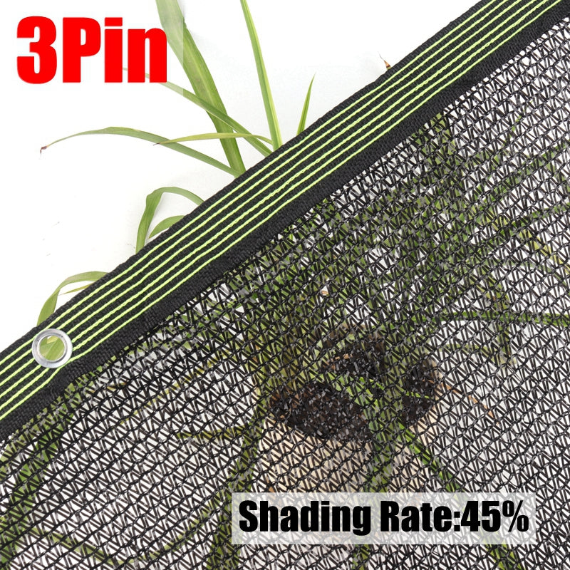 UV Blocking Greenhouse Sun Shade Net 3pin-black-nets 1x1m by HitMyNeed