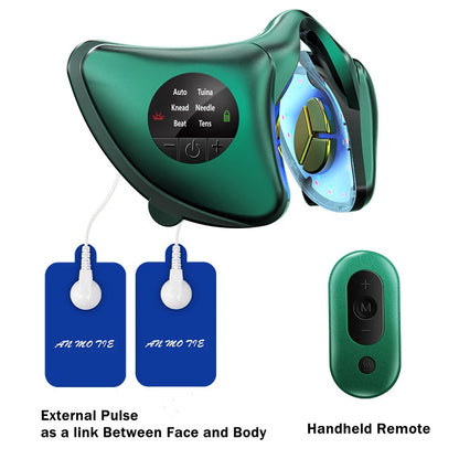 V-Shaped Facial Massager with TENS & Phototherapy green by HitMyNeed