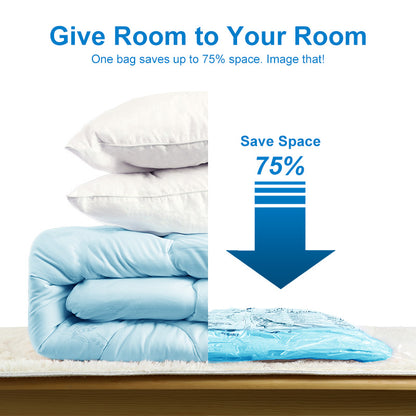 Vacuum Storage Bags Set of 8 with Hand Pump by HitMyNeed