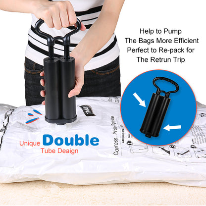 Vacuum Storage Bags Set of 8 with Hand Pump by HitMyNeed