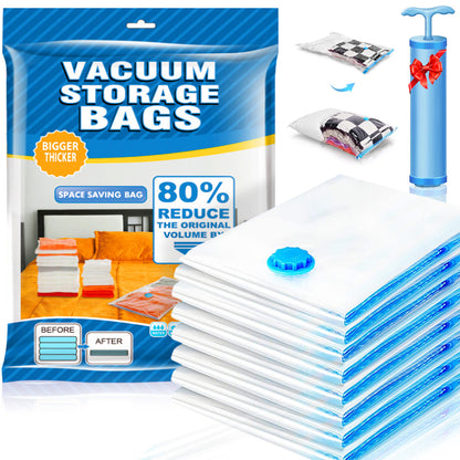 Vacuum Storage Bags with Hand Pump - Space Saver Set by HitMyNeed