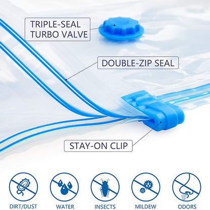 Vacuum Storage Bags with Hand Pump - Space Saver Set by HitMyNeed