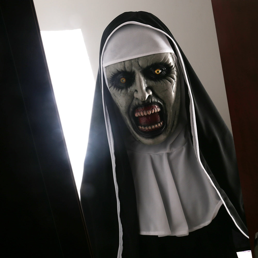 Valak Scary Latex Mask with Separate Headscarf by HitMyNeed