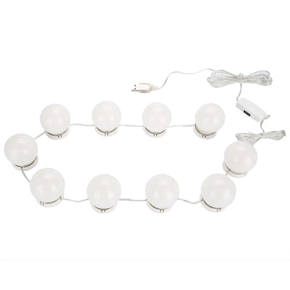 Vanity Mirror LED Light Bulb Strip (10 Bulbs, USB) by HitMyNeed
