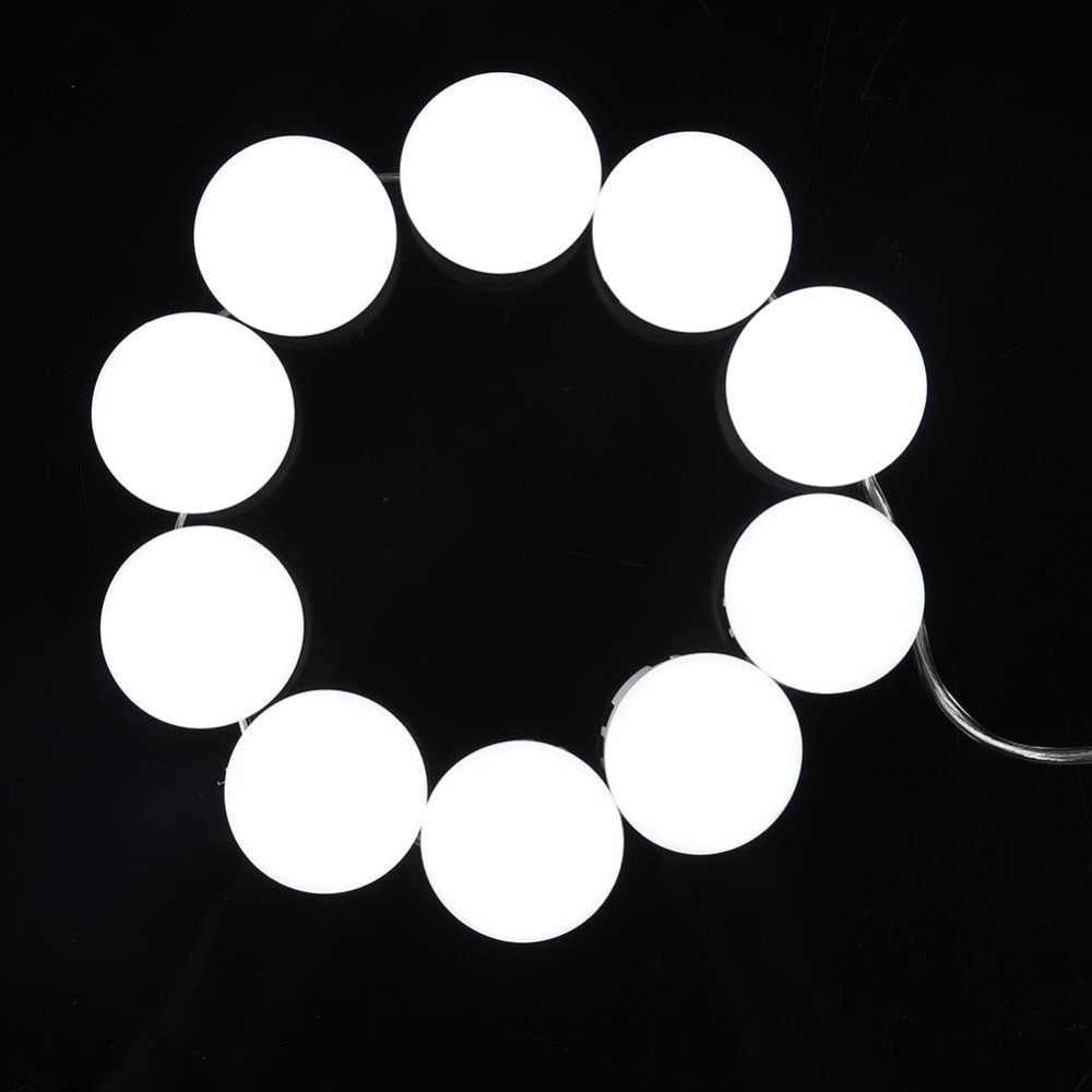 Vanity Mirror LED Light Bulb Strip (10 Bulbs, USB) by HitMyNeed