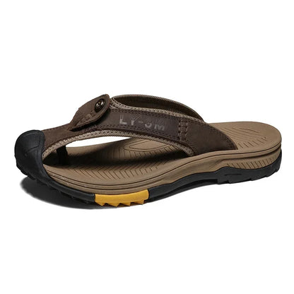 Vanmie Men's Genuine Leather Summer Sandals 7223-dark-brwon 44.0 by HitMyNeed