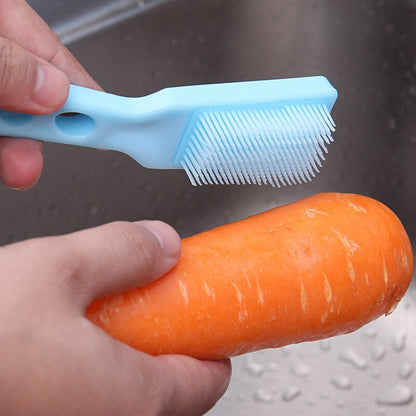 Vegetable Scrubber PVC Cleaning Brush with Handle by HitMyNeed