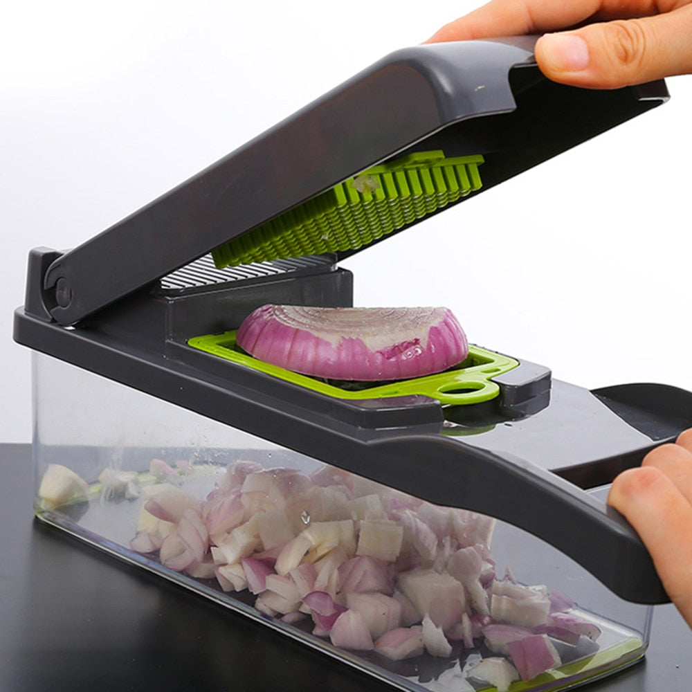 Vegetable Slicer and Cutter with Drain Basket by HitMyNeed