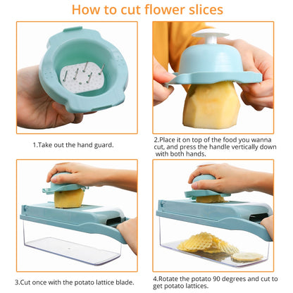Vegetable Slicer and Cutter with Drain Basket by HitMyNeed