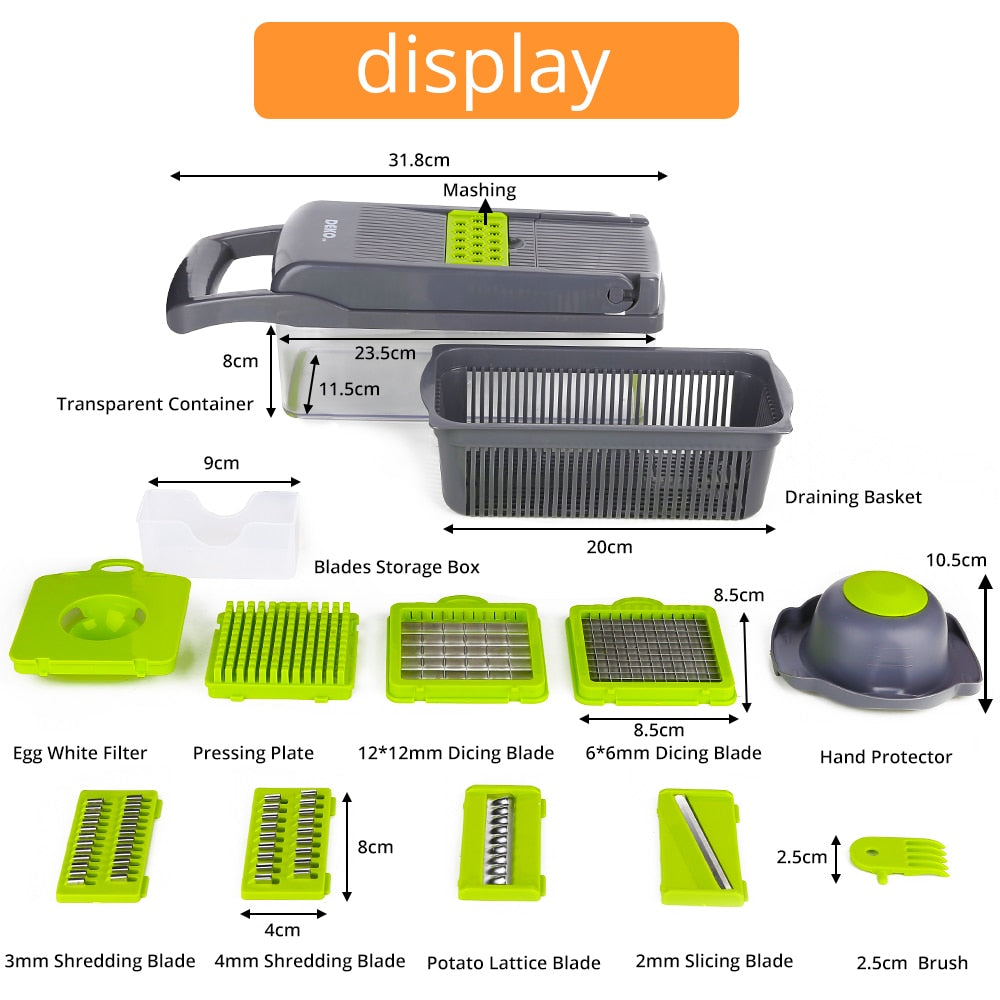 Vegetable Slicer and Cutter with Drain Basket by HitMyNeed
