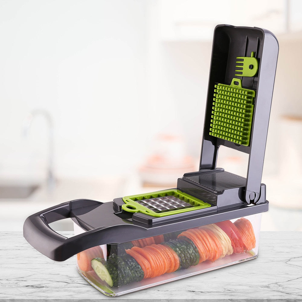 Vegetable Slicer and Cutter with Drain Basket by HitMyNeed