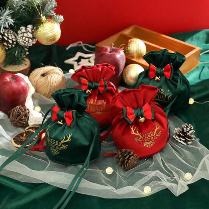 Velvet Christmas Drawstring Gift Bag 12 x 15cm by HitMyNeed