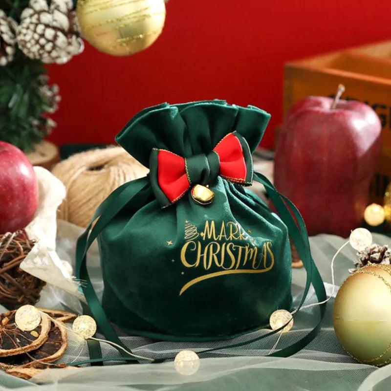Velvet Christmas Drawstring Gift Bag 12 x 15cm by HitMyNeed