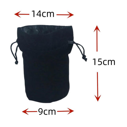 Velvet Drawstring Dice Bag for Tabletop Games black by HitMyNeed