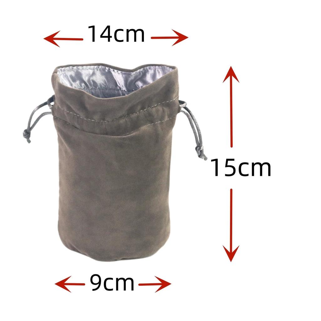 Velvet Drawstring Dice Bag for Tabletop Games light-grey by HitMyNeed