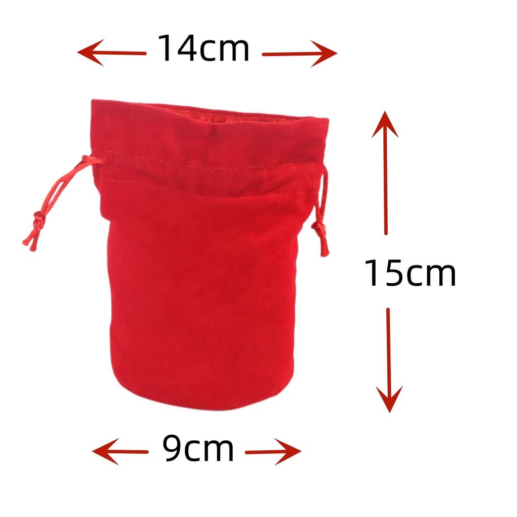 Velvet Drawstring Dice Bag for Tabletop Games red by HitMyNeed