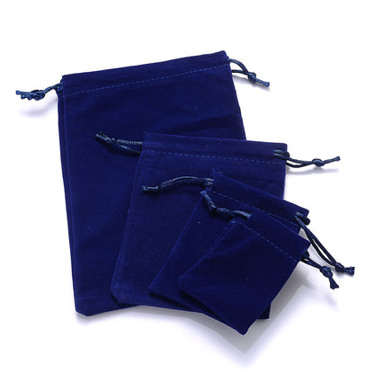 Velvet Drawstring Jewelry Pouches Set of 10 deep-blue 13x18cm by HitMyNeed