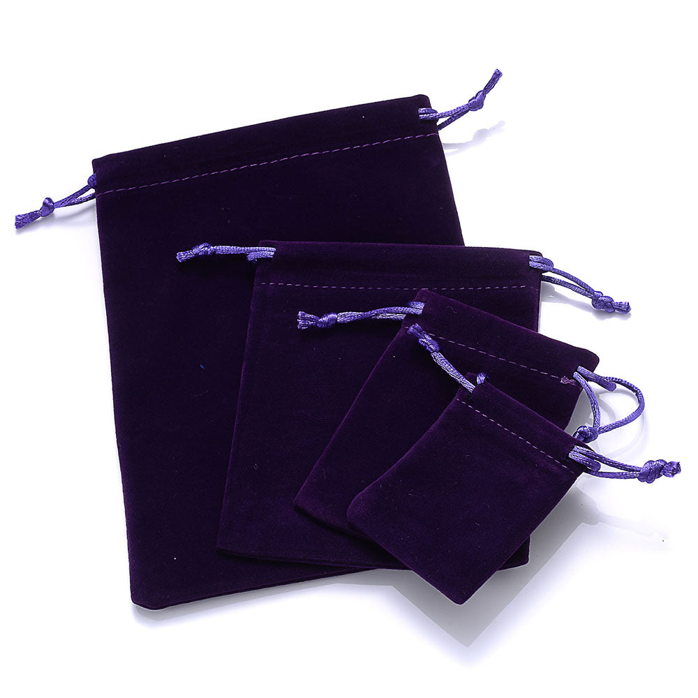 Velvet Drawstring Jewelry Pouches Set of 10 deep-purple 7x9cm by HitMyNeed