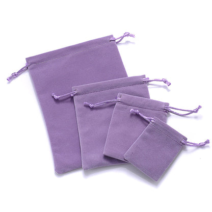 Velvet Drawstring Jewelry Pouches Set of 10 light-purple 7x9cm by HitMyNeed