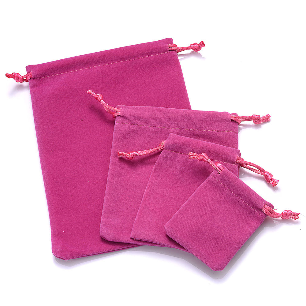 Velvet Drawstring Jewelry Pouches Set of 10 rose-red 7x9cm by HitMyNeed