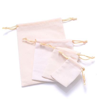 Velvet Drawstring Jewelry Pouches Set of 10 white 7x9cm by HitMyNeed