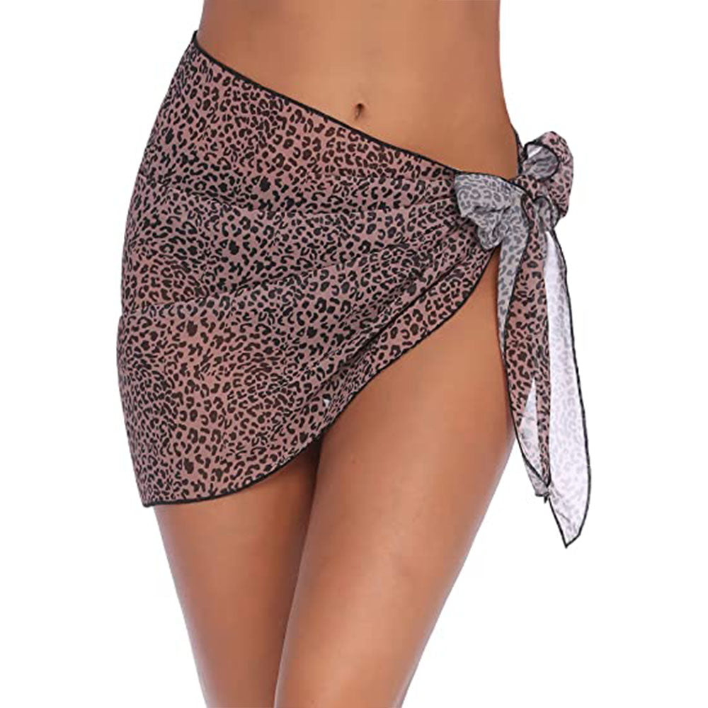Versatile Wrap Beach Cover Up leopard-short by HitMyNeed