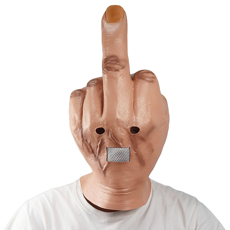 Vertical Middle Finger Latex Mask for Halloween Cosplay by HitMyNeed