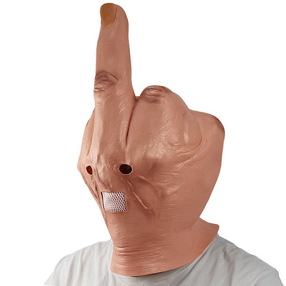 Vertical Middle Finger Latex Mask for Halloween Cosplay by HitMyNeed