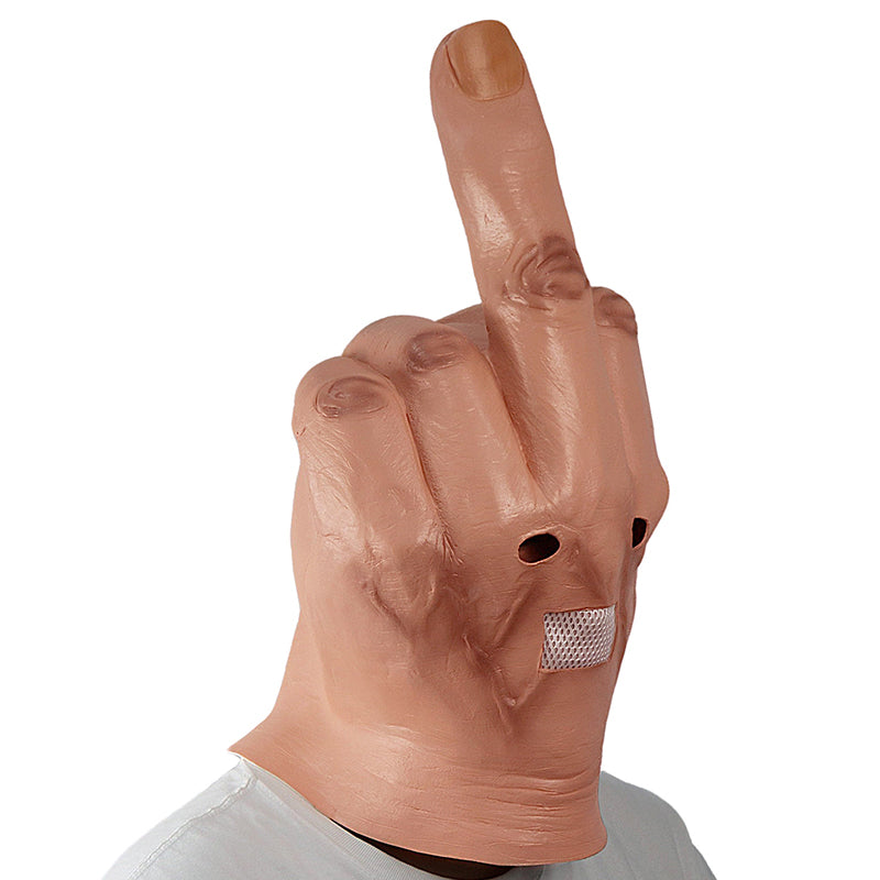 Vertical Middle Finger Latex Mask for Halloween Cosplay by HitMyNeed