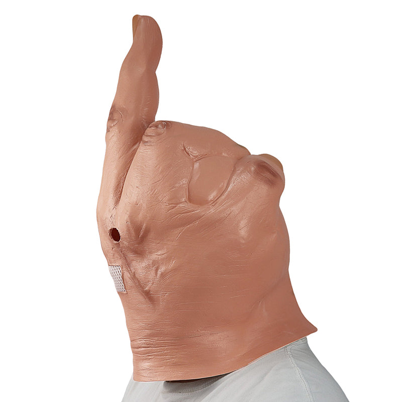 Vertical Middle Finger Latex Mask for Halloween Cosplay by HitMyNeed
