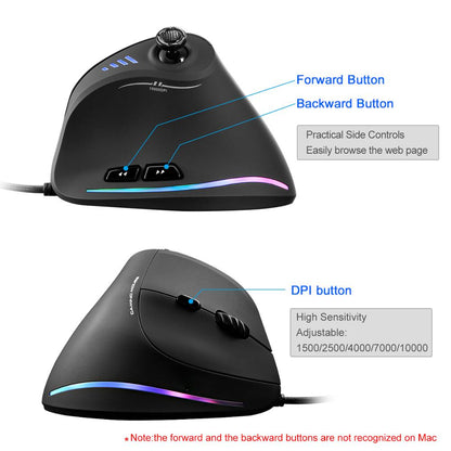 Vertical RGB Gaming Mouse with 11 Programmable Buttons by HitMyNeed